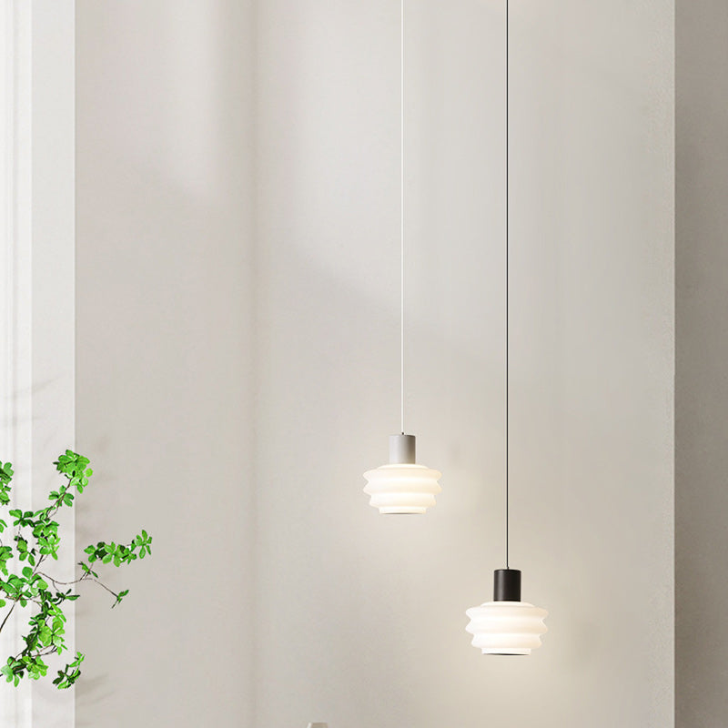 Contemporary Nordic Dome Wave Roto-molding Lampshade Iron LED Pendant Light For Bedroom