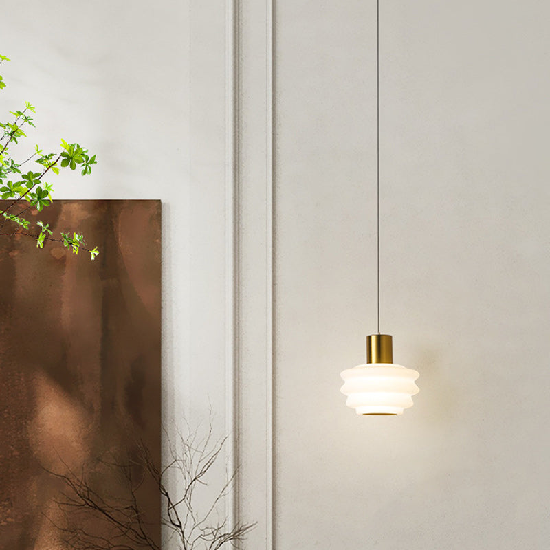 Contemporary Nordic Dome Wave Roto-molding Lampshade Iron LED Pendant Light For Bedroom