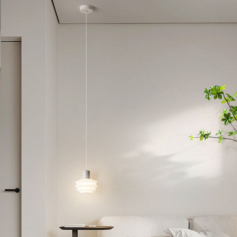 Contemporary Nordic Dome Wave Roto-molding Lampshade Iron LED Pendant Light For Bedroom