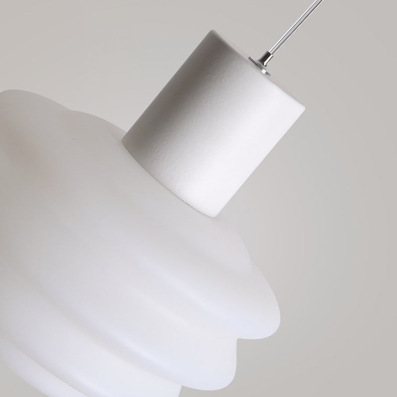 Contemporary Nordic Dome Wave Roto-molding Lampshade Iron LED Pendant Light For Bedroom