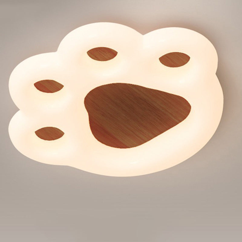Contemporary Creative Cat Scratcher Roto-molding Iron Lampshade LED Flush Mount Ceiling Light For Bedroom