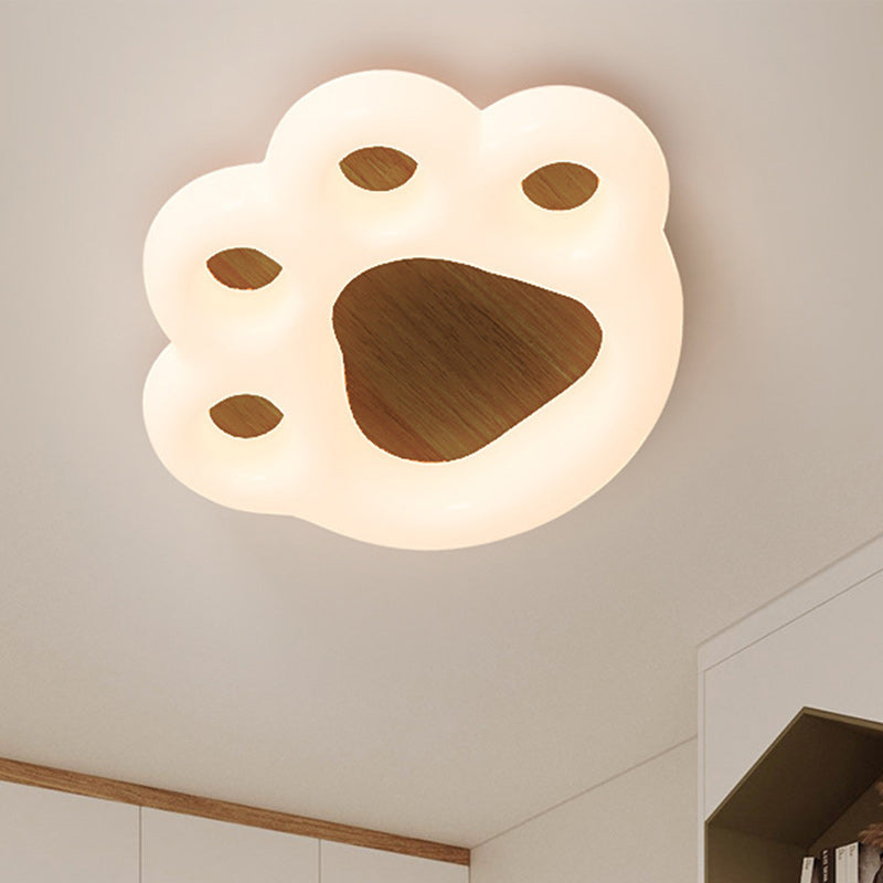 Contemporary Creative Cat Scratcher Roto-molding Iron Lampshade LED Flush Mount Ceiling Light For Bedroom