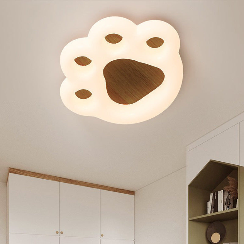 Contemporary Creative Cat Scratcher Roto-molding Iron Lampshade LED Flush Mount Ceiling Light For Bedroom
