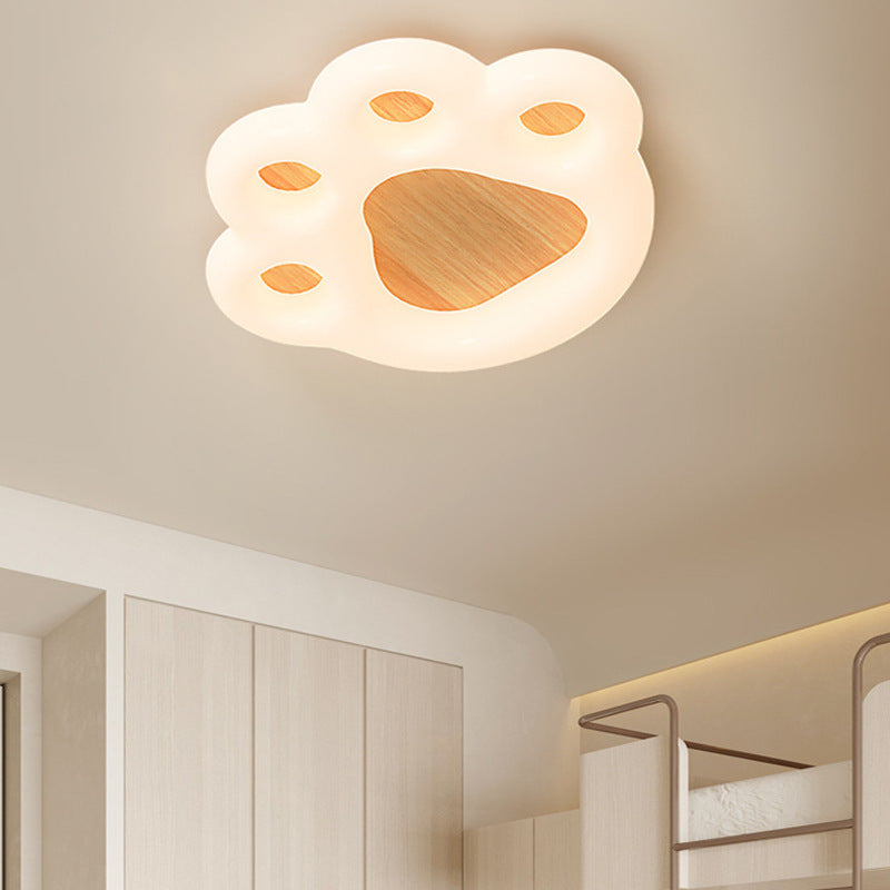 Contemporary Creative Cat Scratcher Roto-molding Iron Lampshade LED Flush Mount Ceiling Light For Bedroom