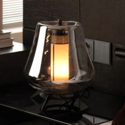 Moderne Art Deco Transparente Glas Eisen Lampenschirm 1 - Licht Tischlampe für Schlafzimmer 