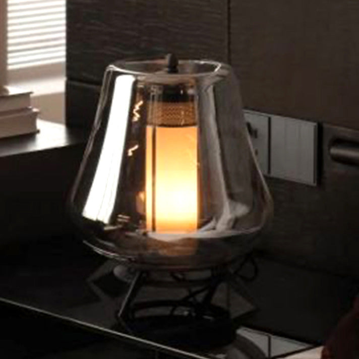 Moderne Art Deco Transparente Glas Eisen Lampenschirm 1 - Licht Tischlampe für Schlafzimmer 