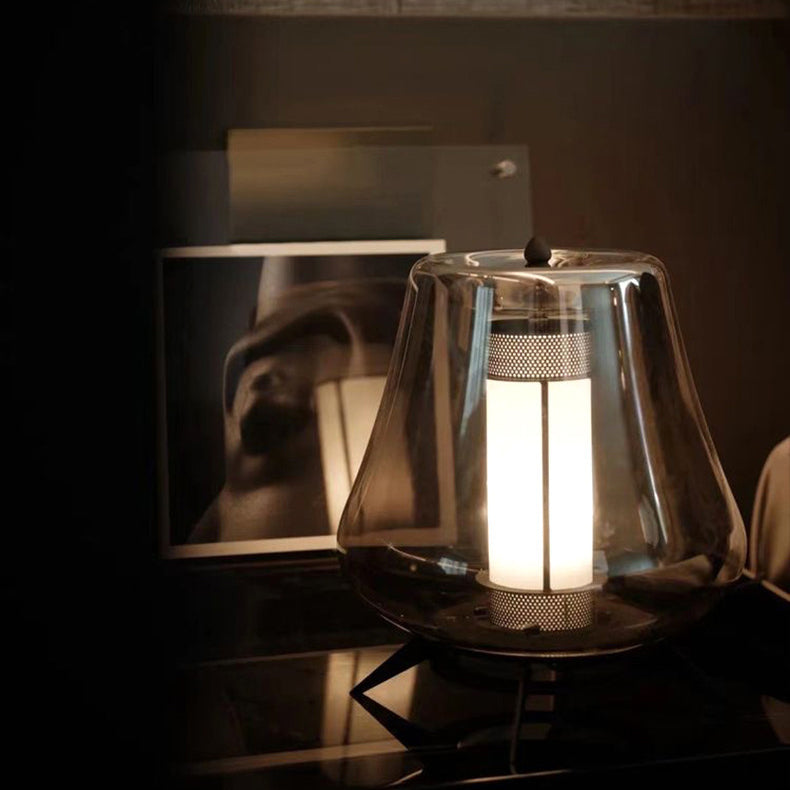 Moderne Art Deco Transparente Glas Eisen Lampenschirm 1 - Licht Tischlampe für Schlafzimmer 