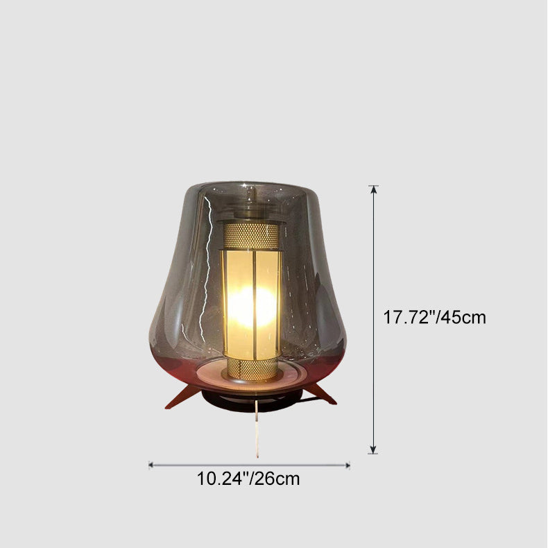 Moderne Art Deco Transparente Glas Eisen Lampenschirm 1 - Licht Tischlampe für Schlafzimmer 
