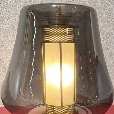 Moderne Art Deco Transparente Glas Eisen Lampenschirm 1 - Licht Tischlampe für Schlafzimmer 