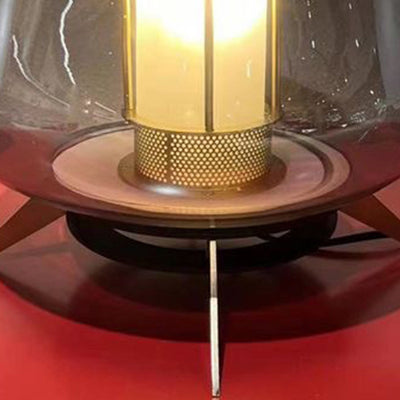 Moderne Art Deco Transparente Glas Eisen Lampenschirm 1 - Licht Tischlampe für Schlafzimmer 