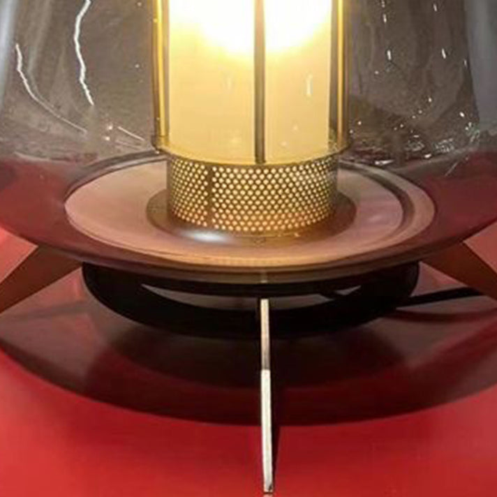 Moderne Art Deco Transparente Glas Eisen Lampenschirm 1 - Licht Tischlampe für Schlafzimmer 