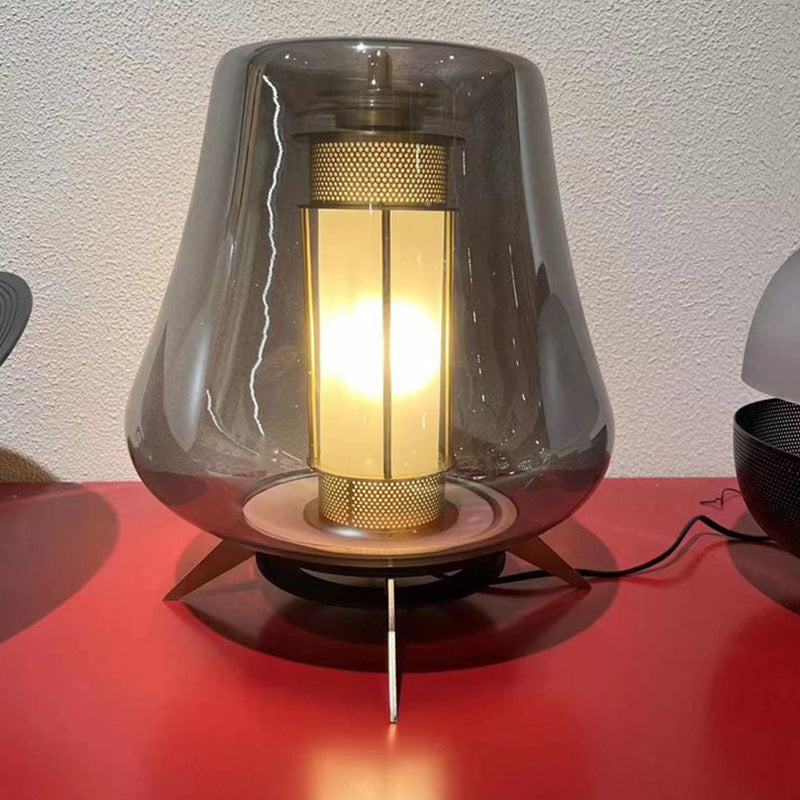 Moderne Art Deco Transparente Glas Eisen Lampenschirm 1 - Licht Tischlampe für Schlafzimmer 