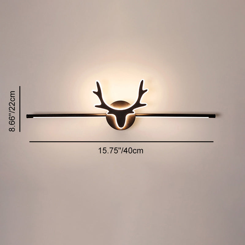 Contemporary Scandinavian Deer Iron Acrylic LED Vanity Light Mirror Front Wall Sconce Lamp For Bathroom