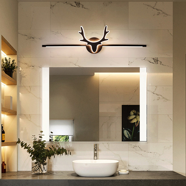 Contemporary Scandinavian Deer Iron Acrylic LED Vanity Light Mirror Front Wall Sconce Lamp For Bathroom
