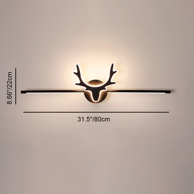 Contemporary Scandinavian Deer Iron Acrylic LED Vanity Light Mirror Front Wall Sconce Lamp For Bathroom