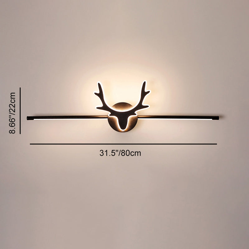 Contemporary Scandinavian Deer Iron Acrylic LED Vanity Light Mirror Front Wall Sconce Lamp For Bathroom