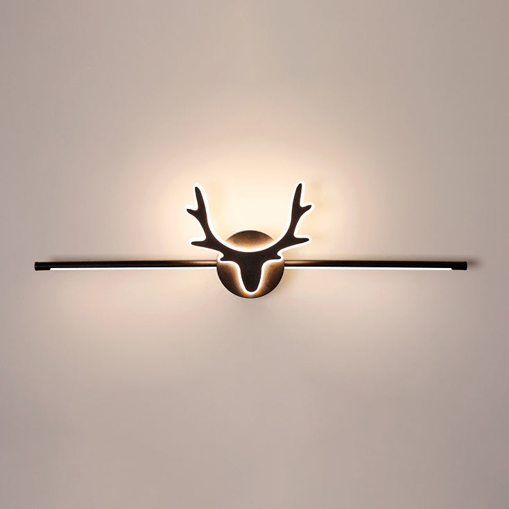 Contemporary Scandinavian Deer Iron Acrylic LED Vanity Light Mirror Front Wall Sconce Lamp For Bathroom