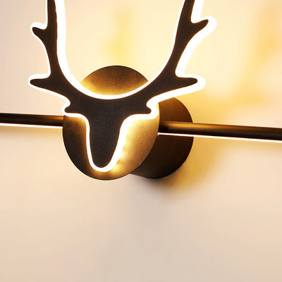 Contemporary Scandinavian Deer Iron Acrylic LED Vanity Light Mirror Front Wall Sconce Lamp For Bathroom