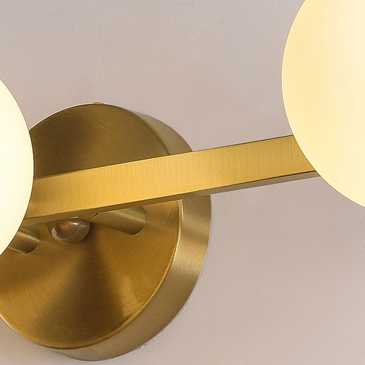 Modern Simplicity Orbs Stitching Straight Line Copper Glass Lampshade 3/4 - Light Vanity Light Mirror Front Wall Sconce Lamp For Bathroom