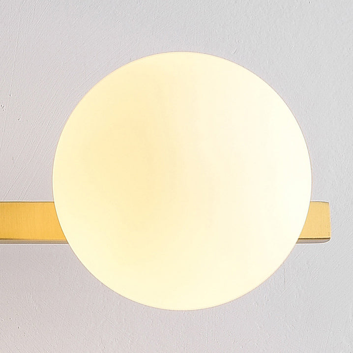 Modern Simplicity Orbs Stitching Straight Line Copper Glass Lampshade 3/4 - Light Vanity Light Mirror Front Wall Sconce Lamp For Bathroom
