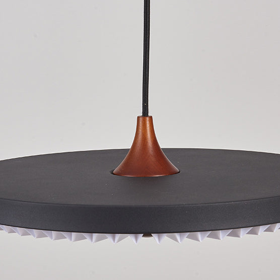 Contemporary Scandinavian Dome Disc Wrinkles PP Iron Ash LED Pendant Light For Dining Room