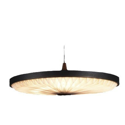 Contemporary Scandinavian Dome Disc Wrinkles PP Iron Ash LED Pendant Light For Dining Room