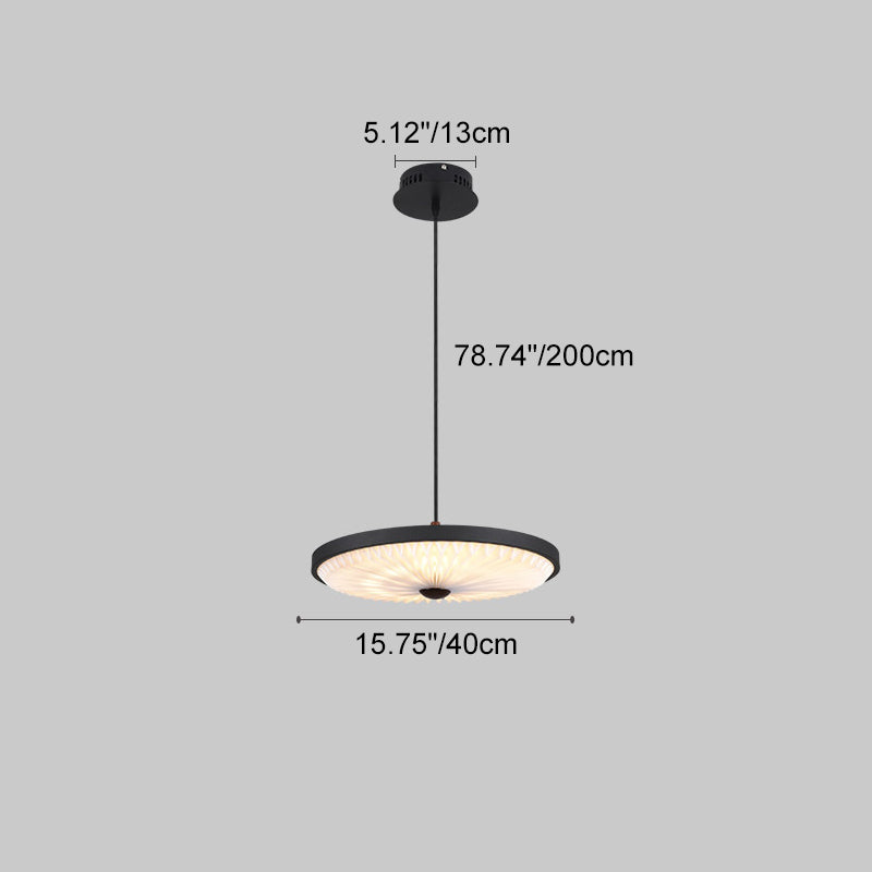 Contemporary Scandinavian Dome Disc Wrinkles PP Iron Ash LED Pendant Light For Dining Room