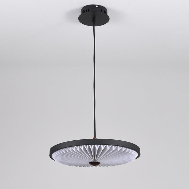 Contemporary Scandinavian Dome Disc Wrinkles PP Iron Ash LED Pendant Light For Dining Room