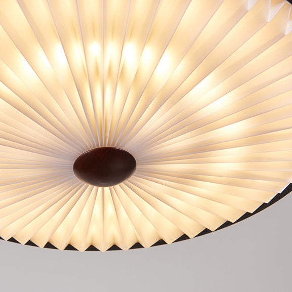 Contemporary Scandinavian Dome Disc Wrinkles PP Iron Ash LED Pendant Light For Dining Room