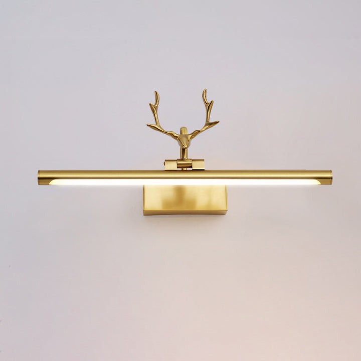 Contemporary Creative Deer Full Copper Acrylic LED Vanity Light Mirror Front Wall Sconce Lamp For Bathroom