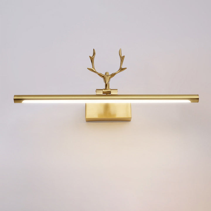 Contemporary Creative Deer Full Copper Acrylic LED Vanity Light Mirror Front Wall Sconce Lamp For Bathroom