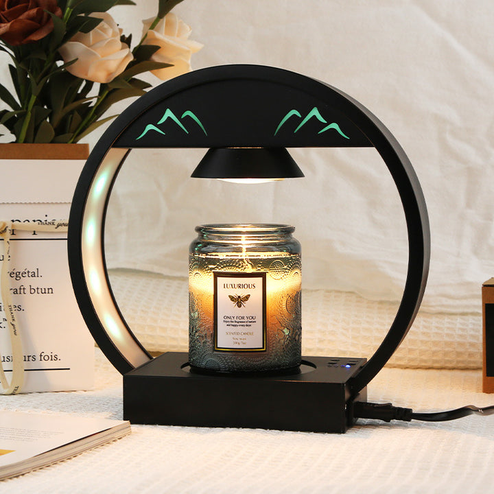 Contemporary Simplicity Round Tempered Glass Base Aluminum Lampshade 1 - Light Melting Wax Table Lamp For Bedroom