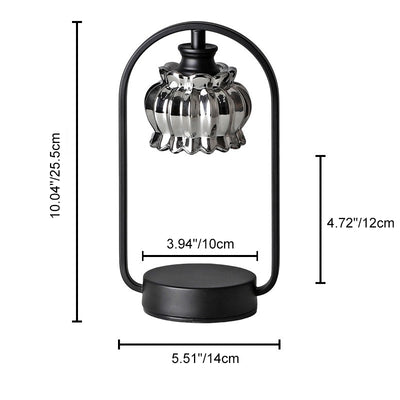 Contemporary Nordic Bud Glass Lampshade Round Iron Base 1 - Light Melting Wax Table Lamp For Bedroom