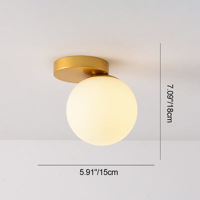 Modern Simplicity Dome Orb Glass Lampshade Iron 1 - Light Semi-Flush Mount Ceiling Light For Hallways