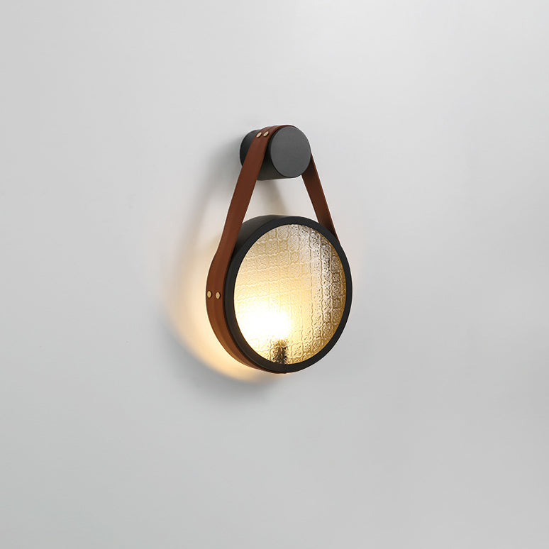 Suspension contemporaine rétro avec abat-jour rond en verre et fer 1 - applique murale pour salon 