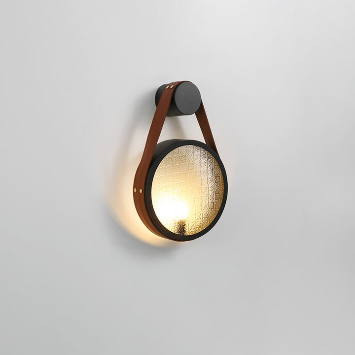 Suspension contemporaine rétro avec abat-jour rond en verre et fer 1 - applique murale pour salon 