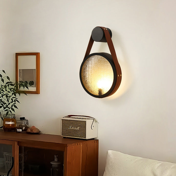 Suspension contemporaine rétro avec abat-jour rond en verre et fer 1 - applique murale pour salon 