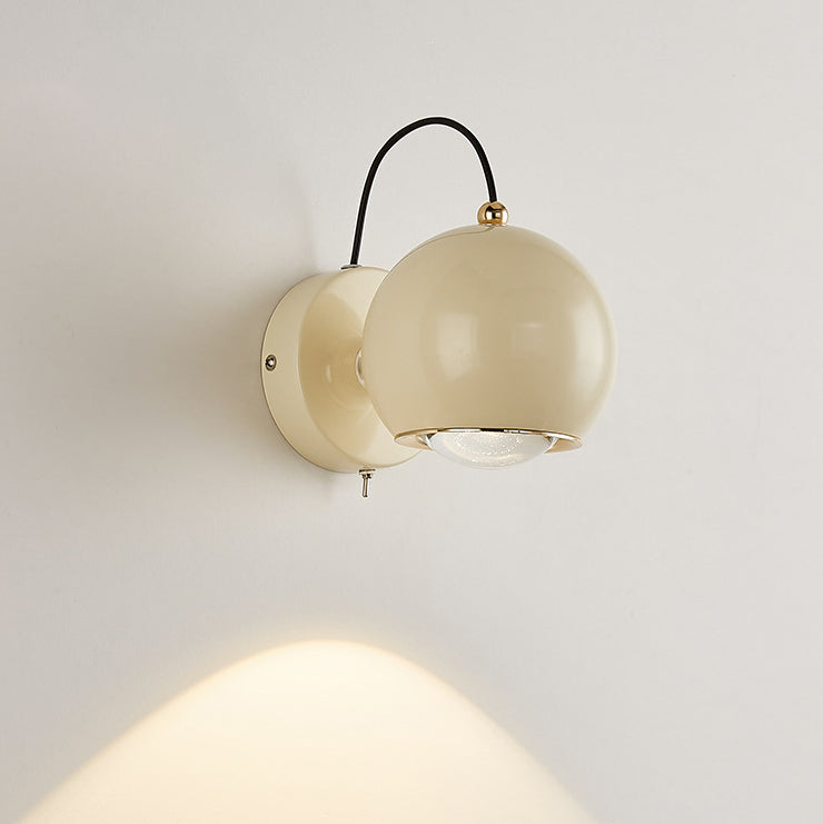 Contemporary Nordic Orb Iron Aluminum Glass LED Wall Sconce Lamp For Living Room