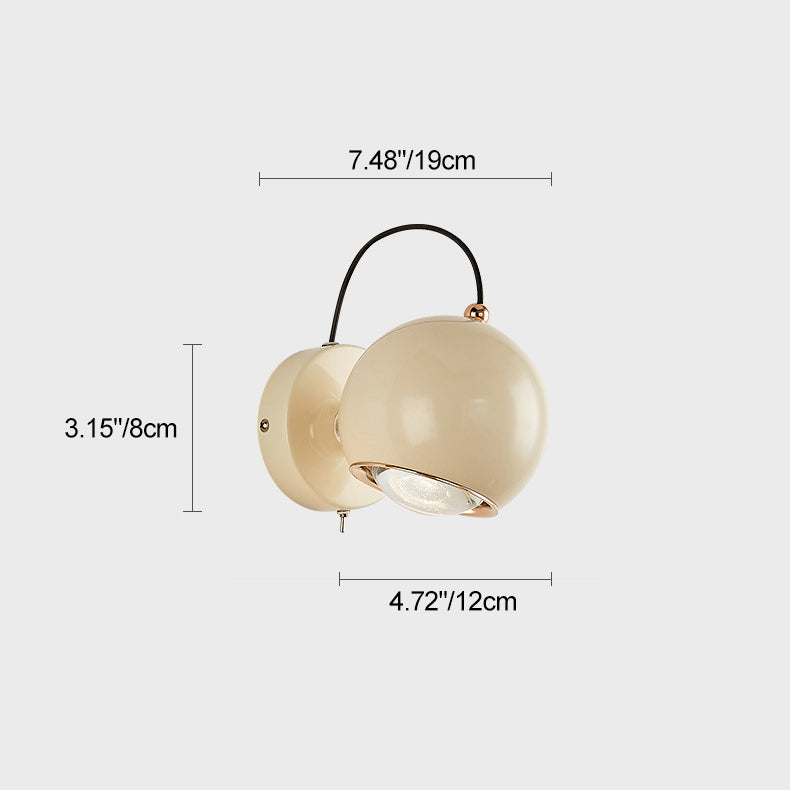 Contemporary Nordic Orb Iron Aluminum Glass LED Wall Sconce Lamp For Living Room