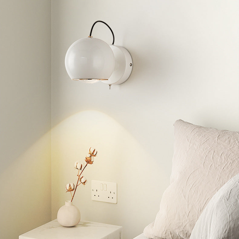 Contemporary Nordic Orb Iron Aluminum Glass LED Wall Sconce Lamp For Living Room