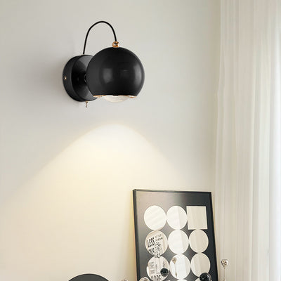 Contemporary Nordic Orb Iron Aluminum Glass LED Wall Sconce Lamp For Living Room