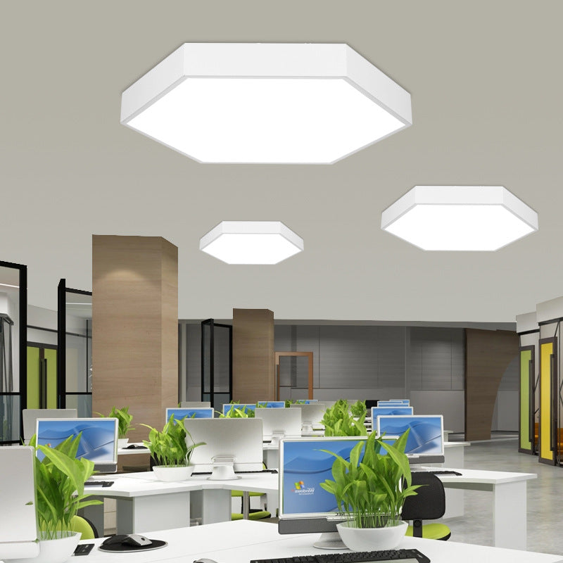 Modern Simplicity Hexagonal Macarons Iron Acrylic Lampshade LED Flush Mount Ceiling Light For Home Office