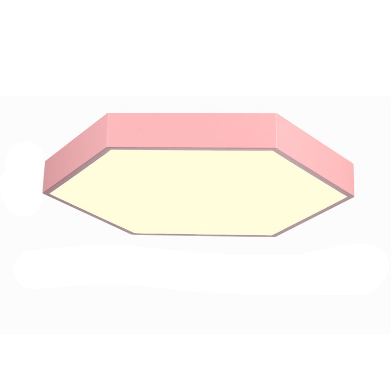 Modern Simplicity Hexagonal Macarons Iron Acrylic Lampshade LED Flush Mount Ceiling Light For Home Office