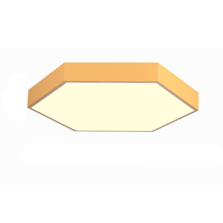 Modern Simplicity Hexagonal Macarons Iron Acrylic Lampshade LED Flush Mount Ceiling Light For Home Office