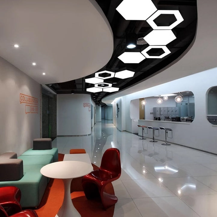 Modern Simplicity Hexagonal Macarons Iron Aluminum Lampshade LED Flush Mount Ceiling Light For Home Office