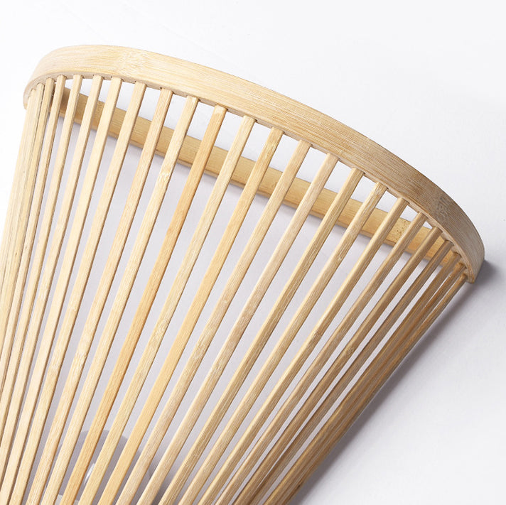 Traditional Japanese Vertical Broom Shape Bamboo Lampshade 1 - Light Wall Sconce Lamp For Bedroom