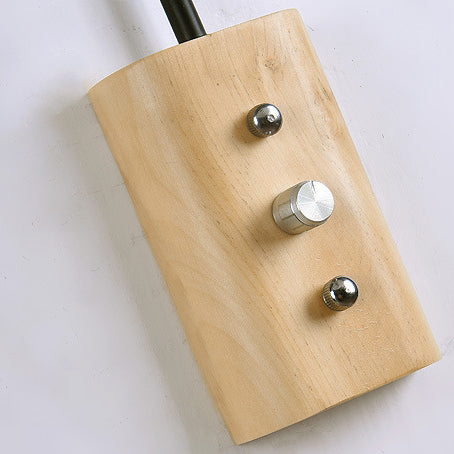 Traditional Japanese Cone Glass Lampshade Solid Wood Iron 1 - Light Wall Sconce Lamp For Bedroom