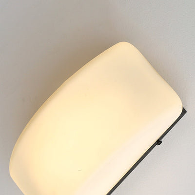 Abat-jour en verre en fer demi-arc rectangle de simplicité moderne 1 - Lampe murale à une lumière pour salon 