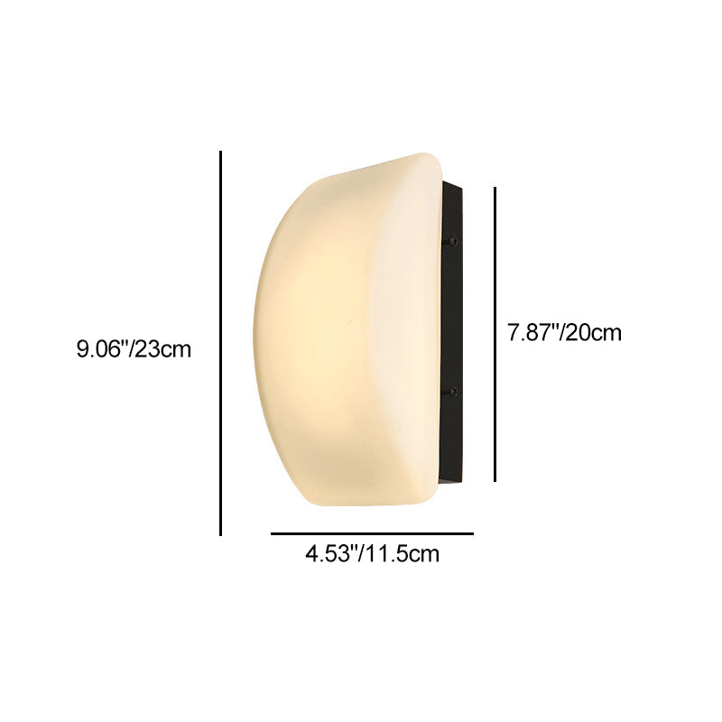 Abat-jour en verre en fer demi-arc rectangle de simplicité moderne 1 - Lampe murale à une lumière pour salon 