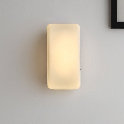 Abat-jour en verre en fer demi-arc rectangle de simplicité moderne 1 - Lampe murale à une lumière pour salon 
